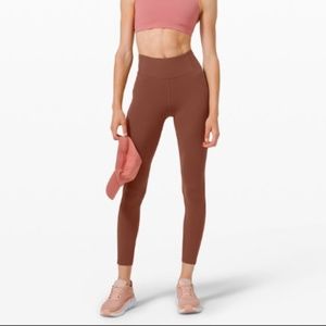Lululemon Women Active Yoga Pocket Invigorate HR Tight 25" Rust Orange NWT 18